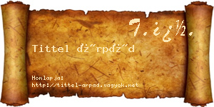 Tittel Árpád névjegykártya